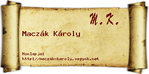 Maczák Károly névjegykártya