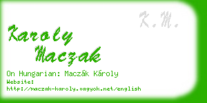 karoly maczak business card