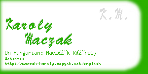 karoly maczak business card